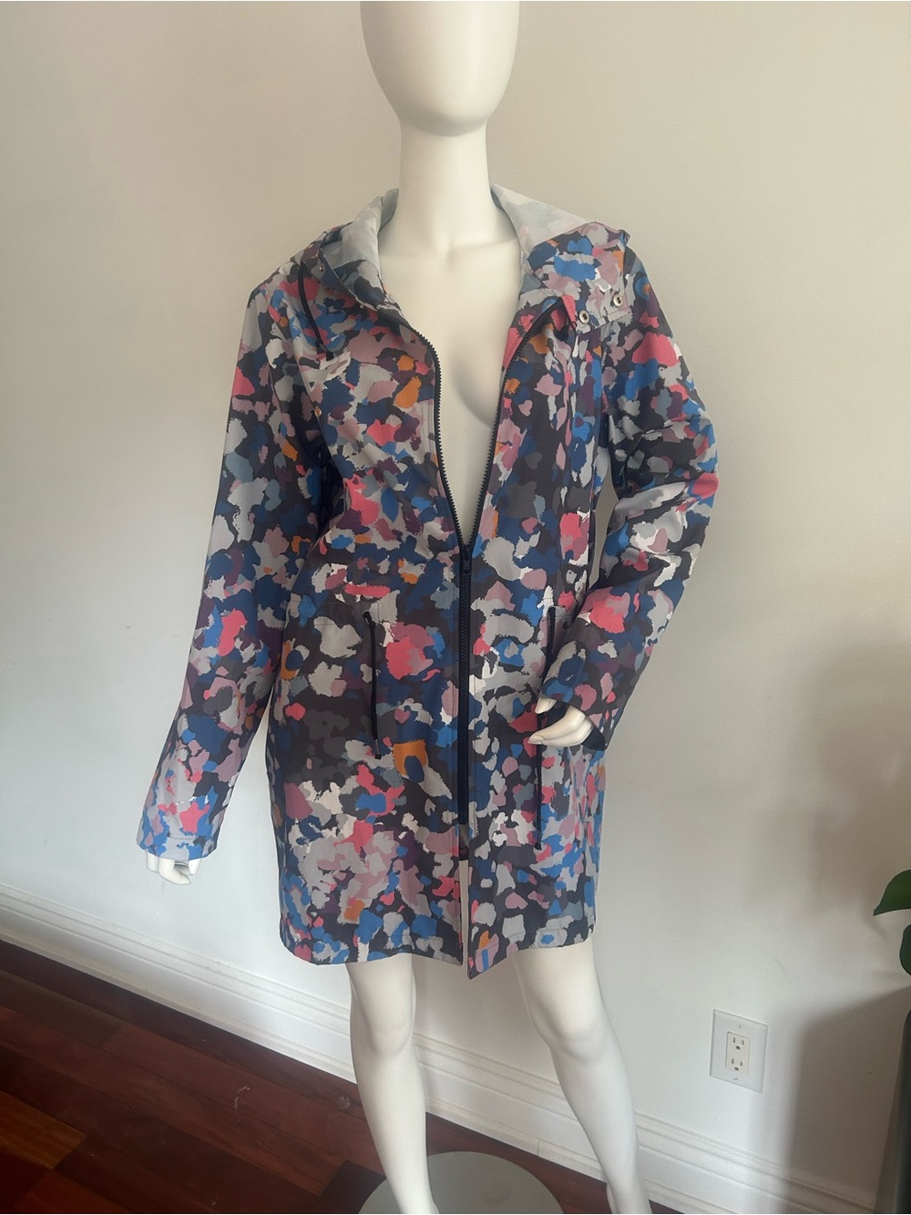Abstract Print Drawstring Windbreaker - Multicolor - Picture 7 of 9